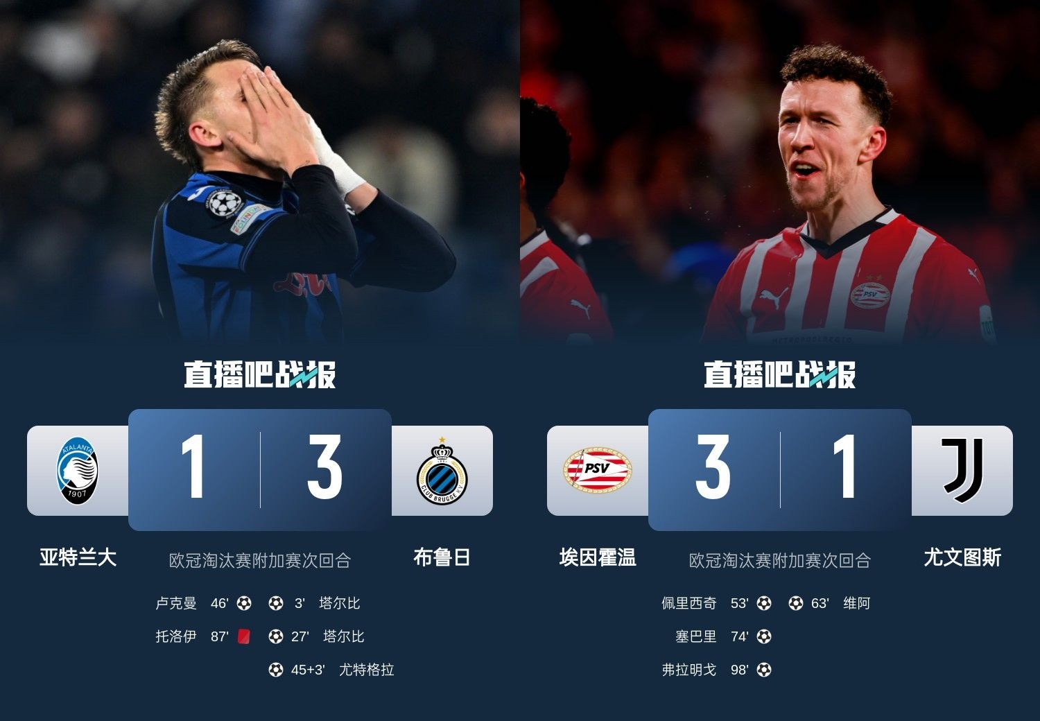 真是意甲拉垮？PSV淘汰尤文后3連敗，布魯日爆冷真藍(lán)黑后1勝難求