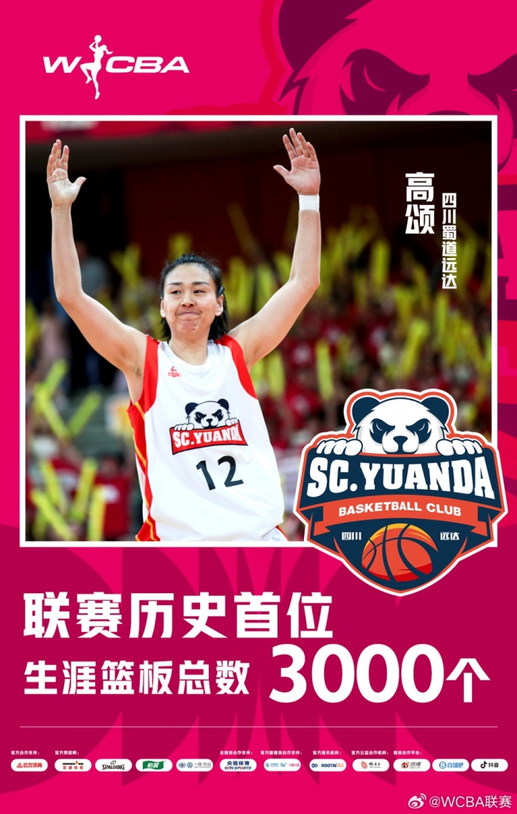 十八載鑄就傳奇！WCBA官方：高頌榮膺聯(lián)賽歷史首位籃板達(dá)3000球員