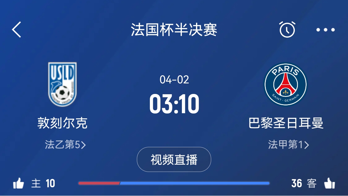 繼續(xù)大撤退？法國(guó)杯半決賽敦刻爾克挑戰(zhàn)巴黎，此前連續(xù)逆轉(zhuǎn)法甲隊(duì)